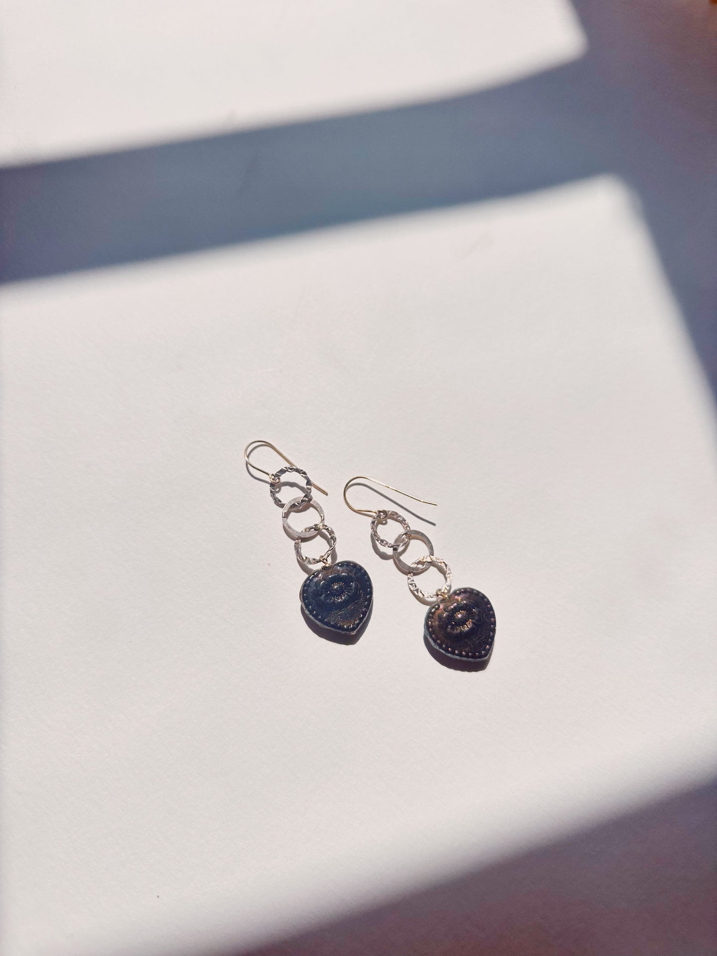 Silver Heart Dangles