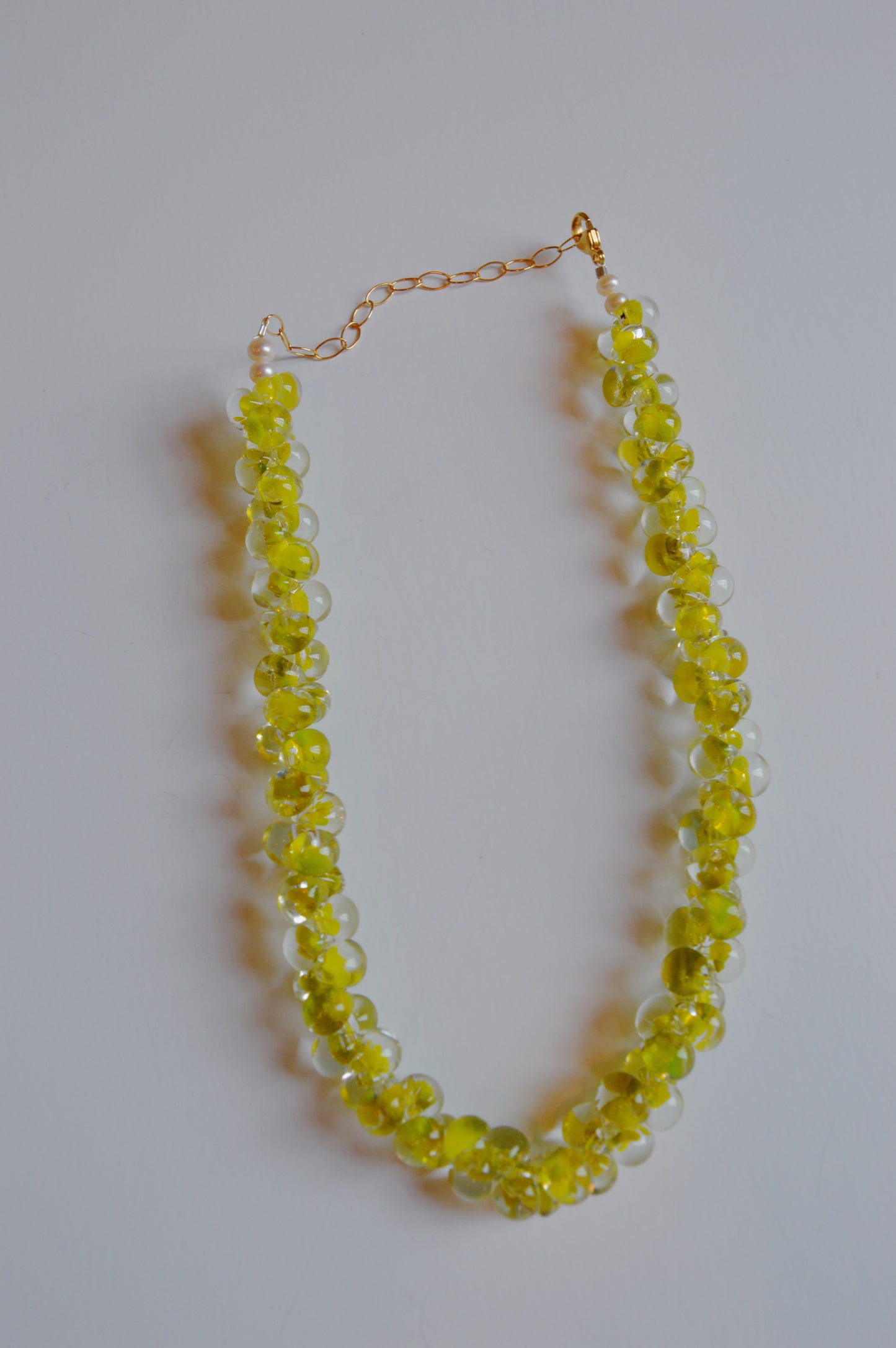 Bubble Glass Necklace - Chartreuse
