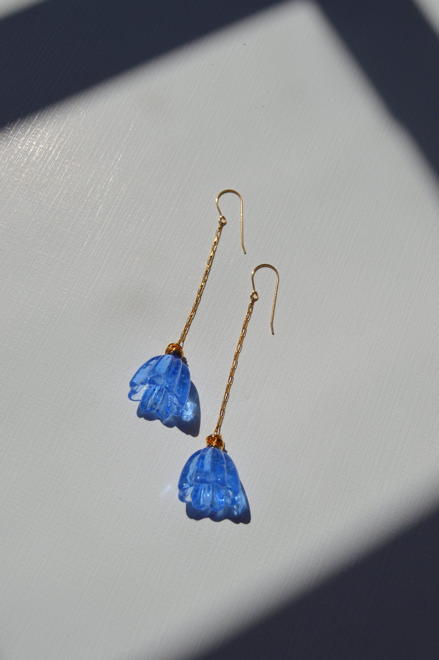 Super Sale Glass Tulip Earrings- Blues