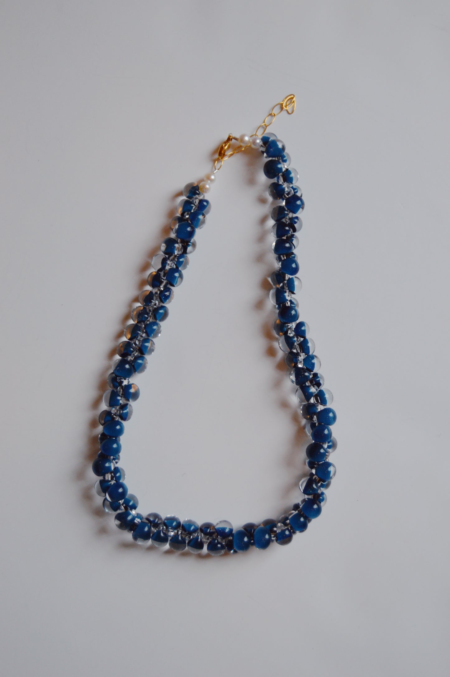 Bubble Glass Necklace- Indigo
