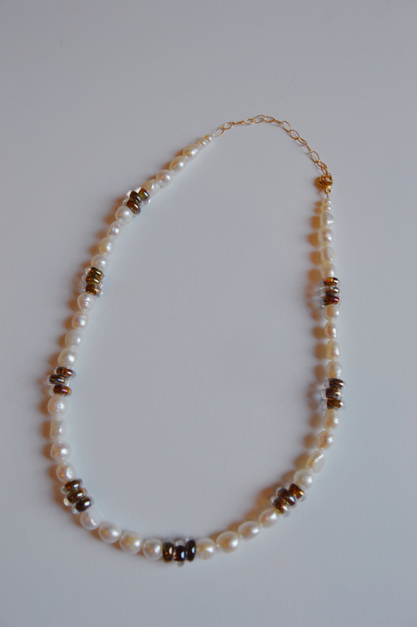 Glass Donut and Pearl Layer - Shimmer Olive