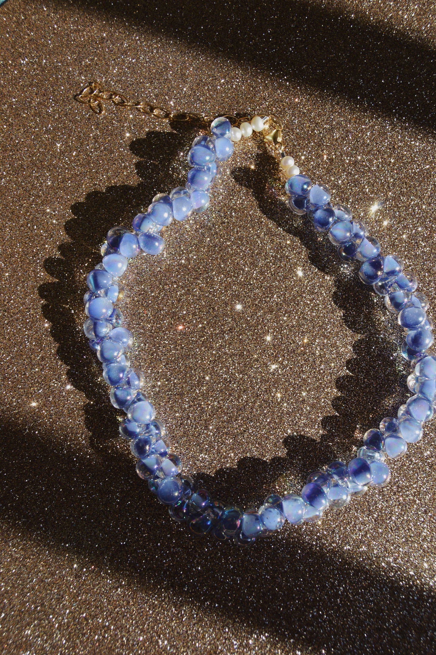 Bubble Glass Necklace- Shimmer Purple