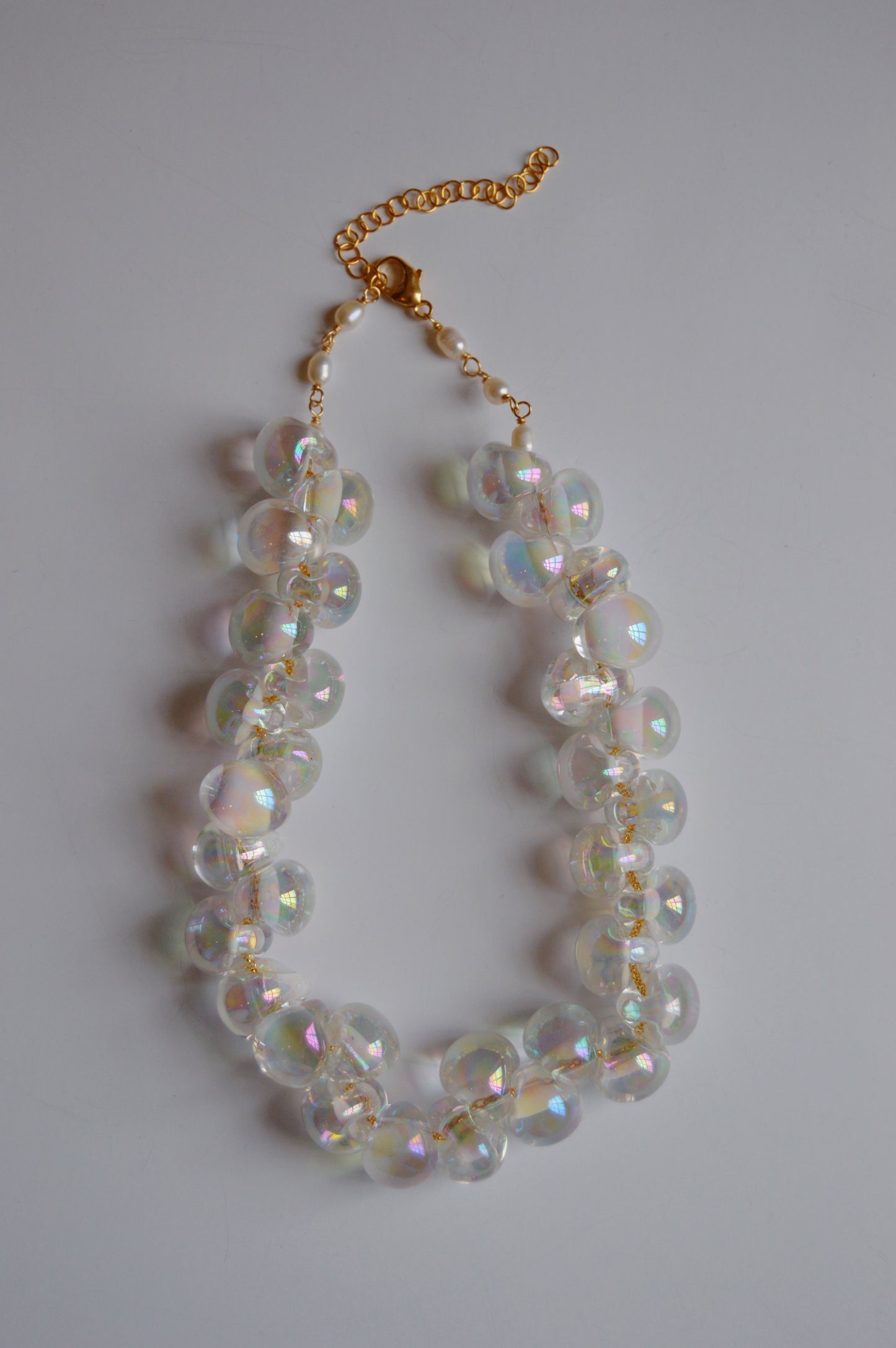 Grand Bubble Necklace- Shimmer White