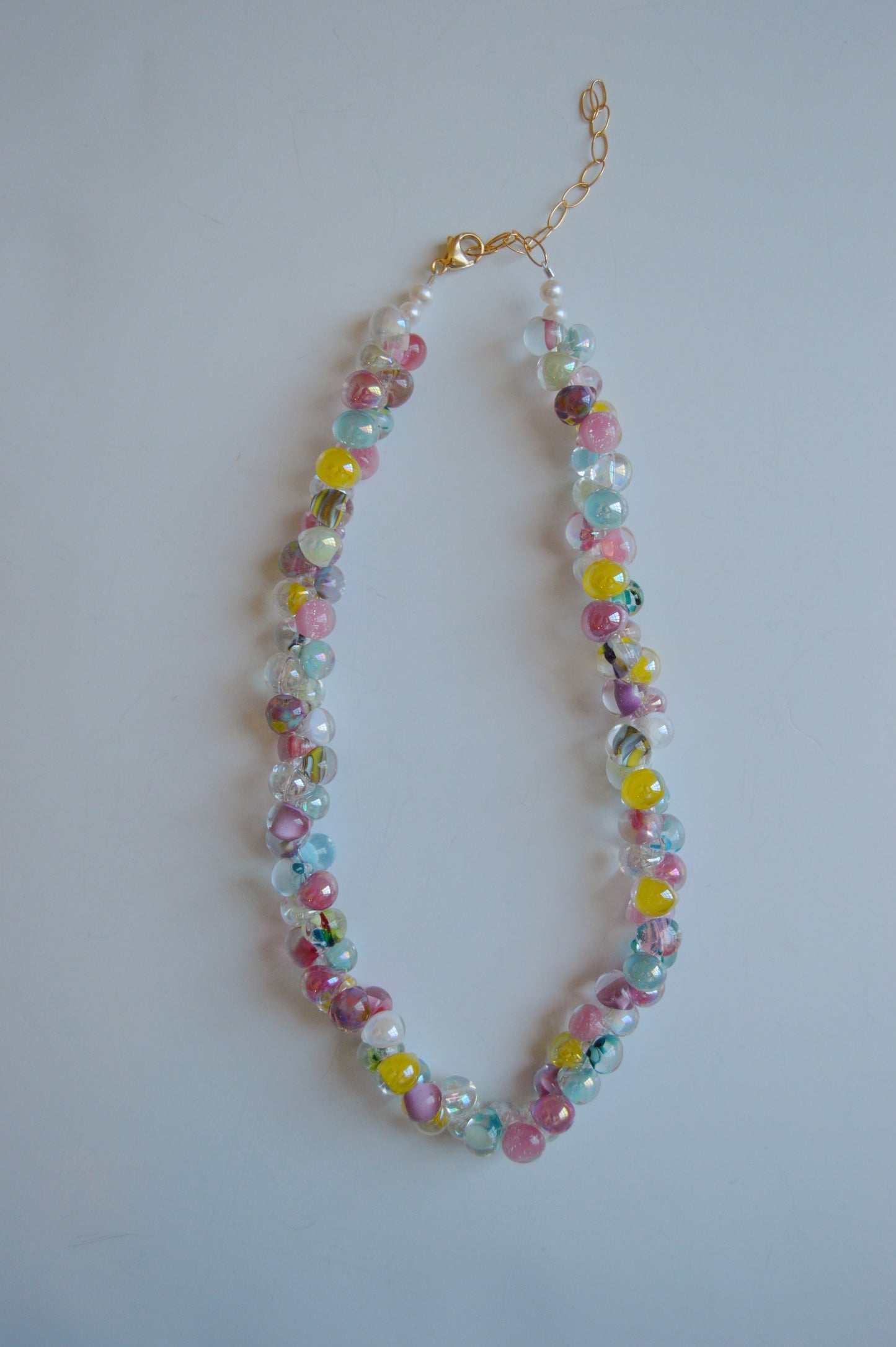 Rainbow Bubble Glass Necklace- Sugar