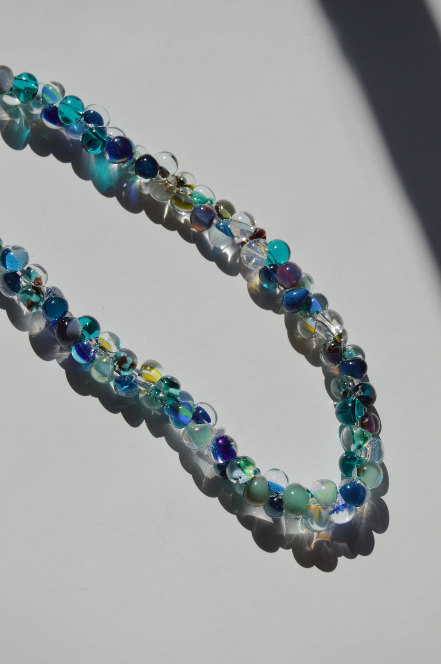 Bubble Glass Necklace- Blue Mix