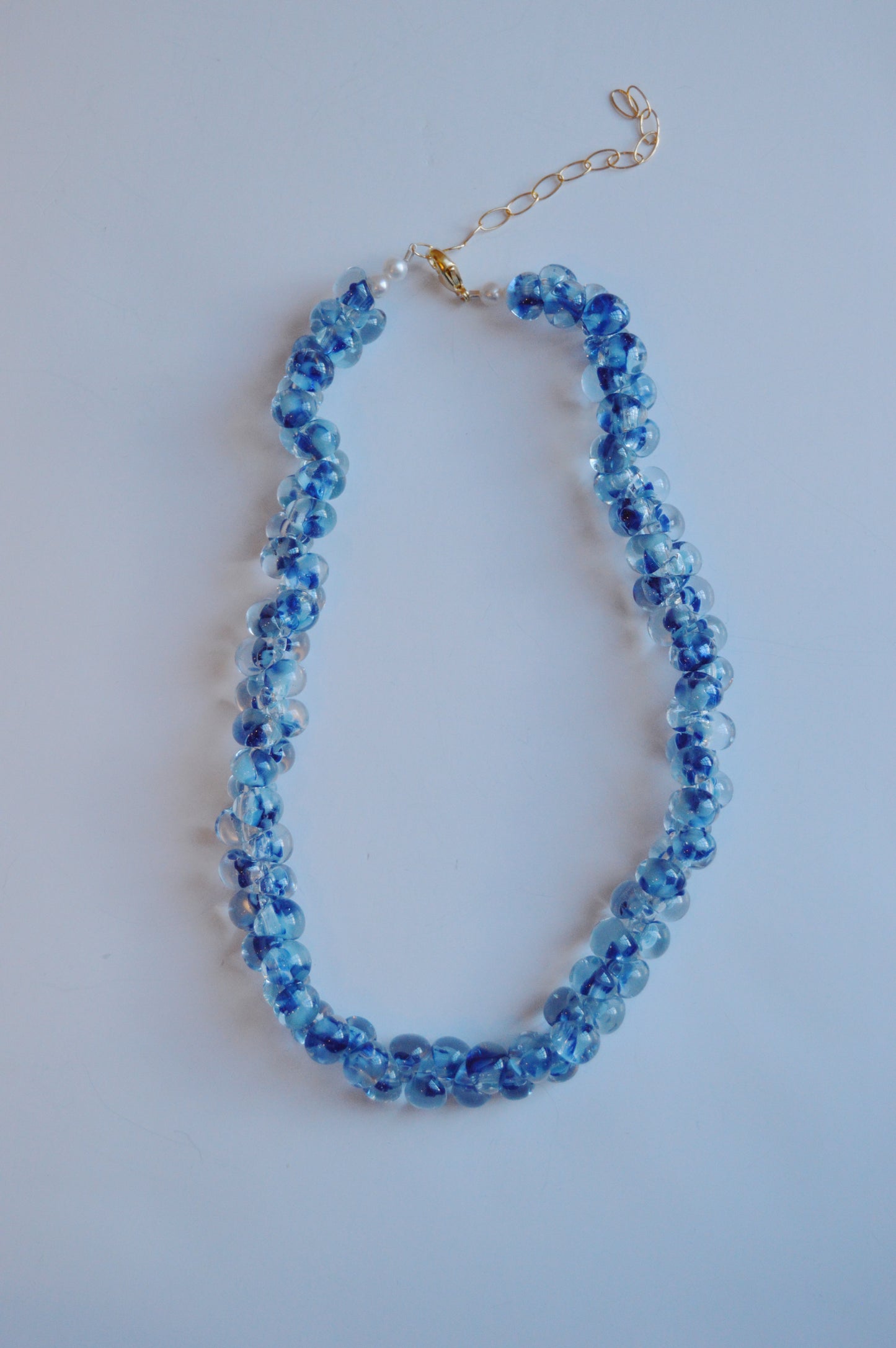 Bubble Glass Necklace- Blueberry Muffin