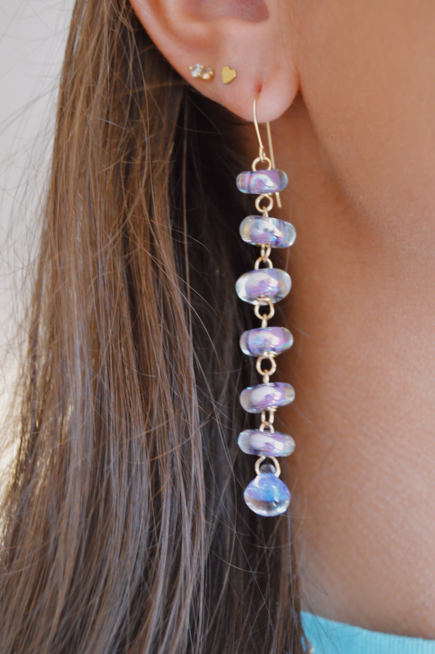 Long Donut Drops - Shimmer Lavender
