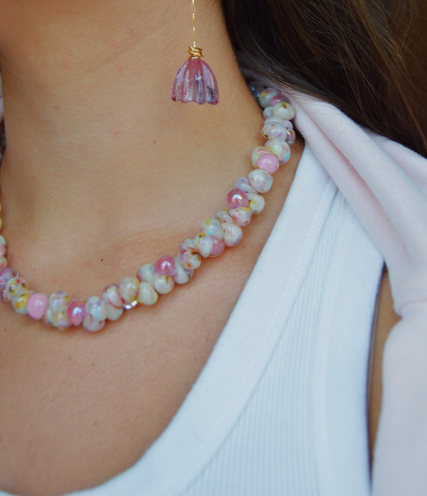 Rainbow Bubble Glass Necklace