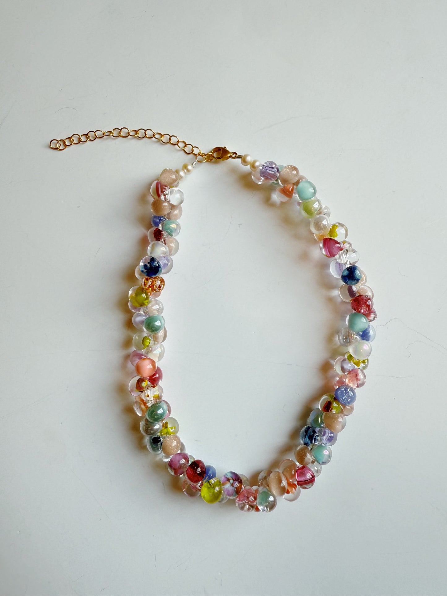 Rainbow Bubble Glass Necklace