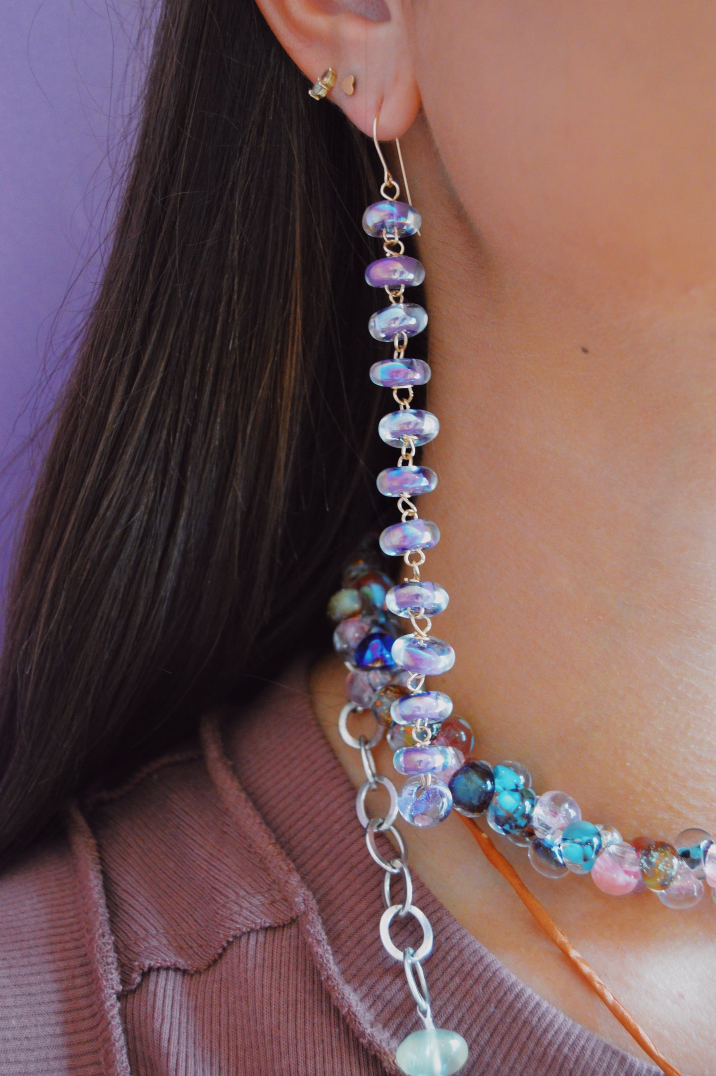 Long Donut Drops - Shimmer Lavender