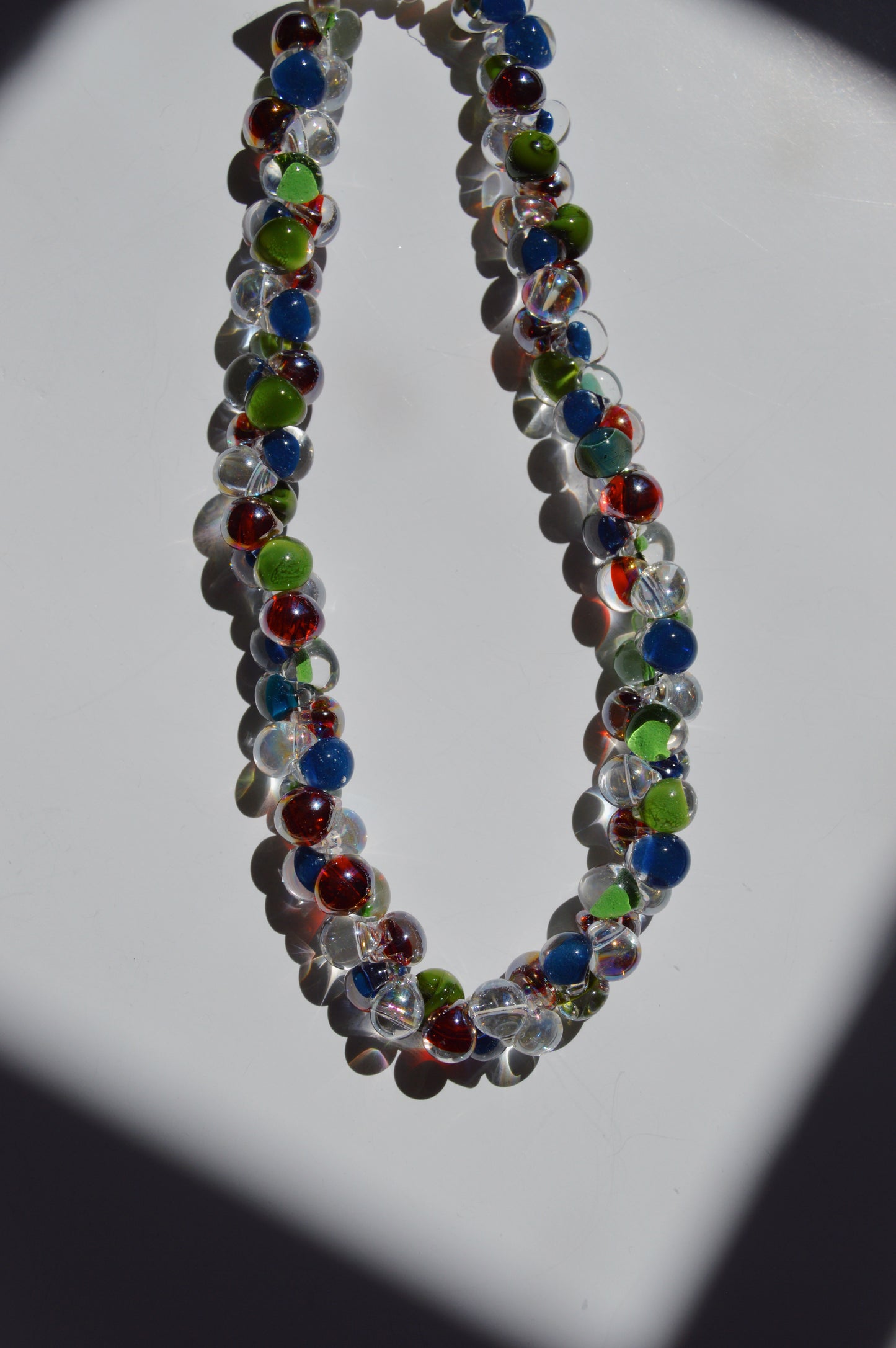 Bubble Glass Necklace- Berry Mix