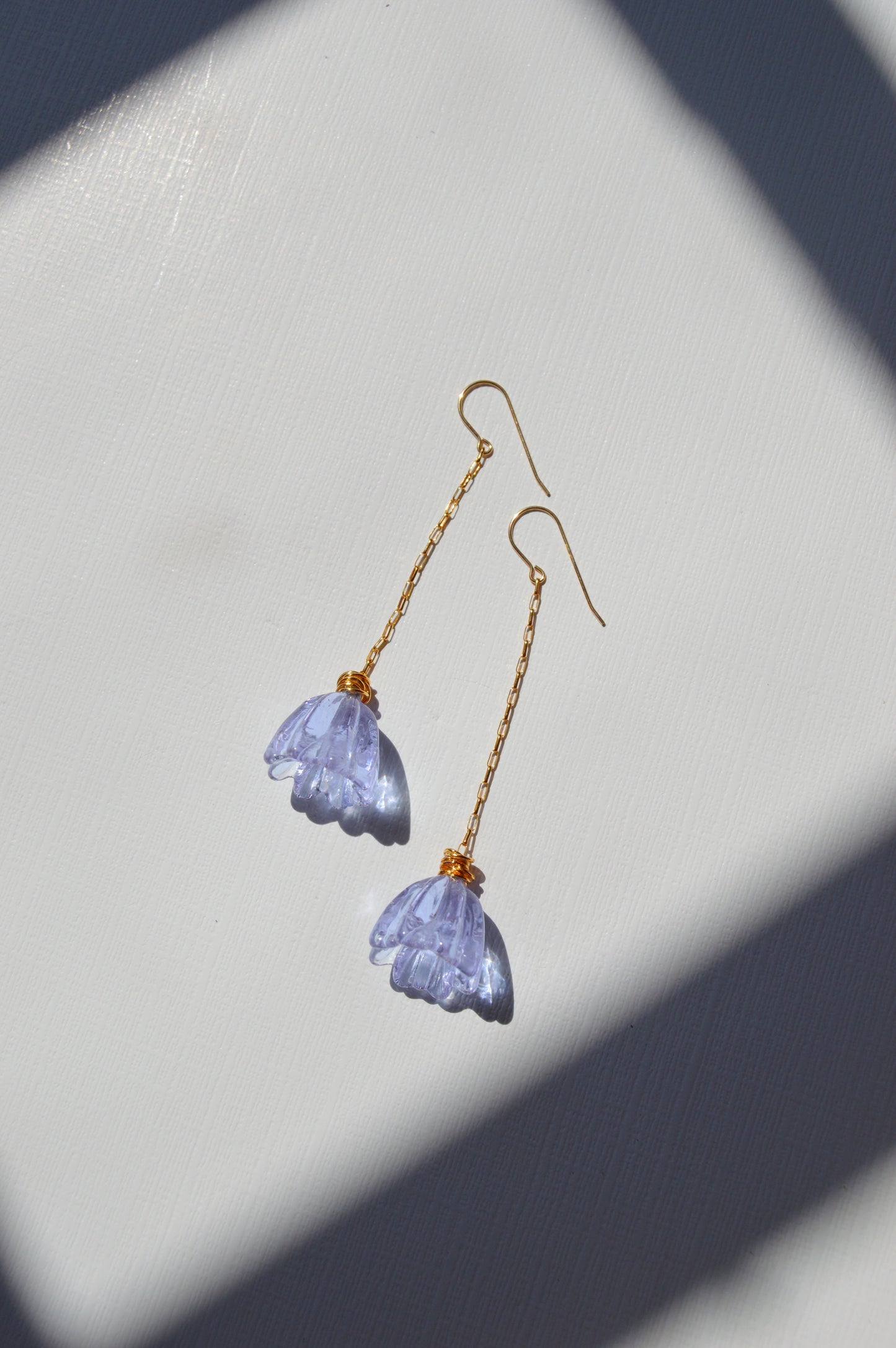 Super Sale Glass Tulip Earrings- Purples