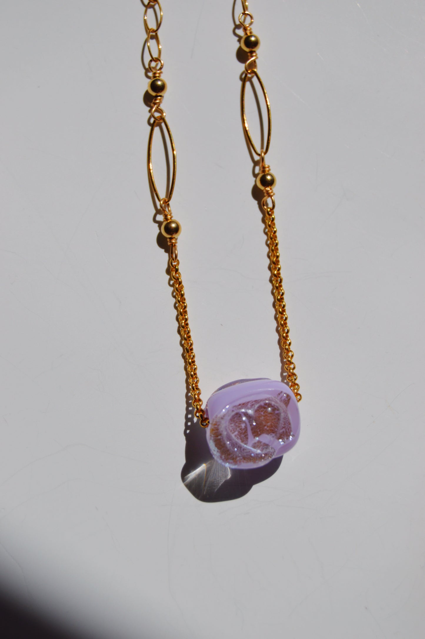 Glass Heart Stamp Necklace