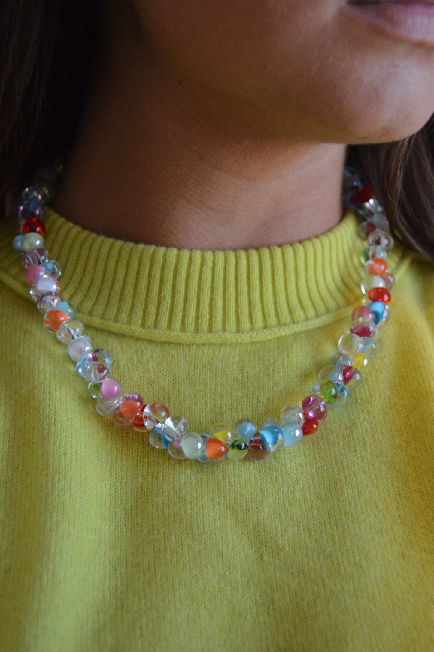 Rainbow Bubble Glass Necklace- Candy