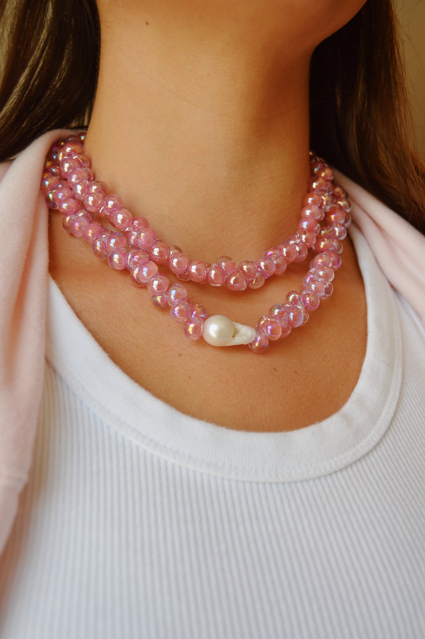 Shimmer Bubble Glass Necklace