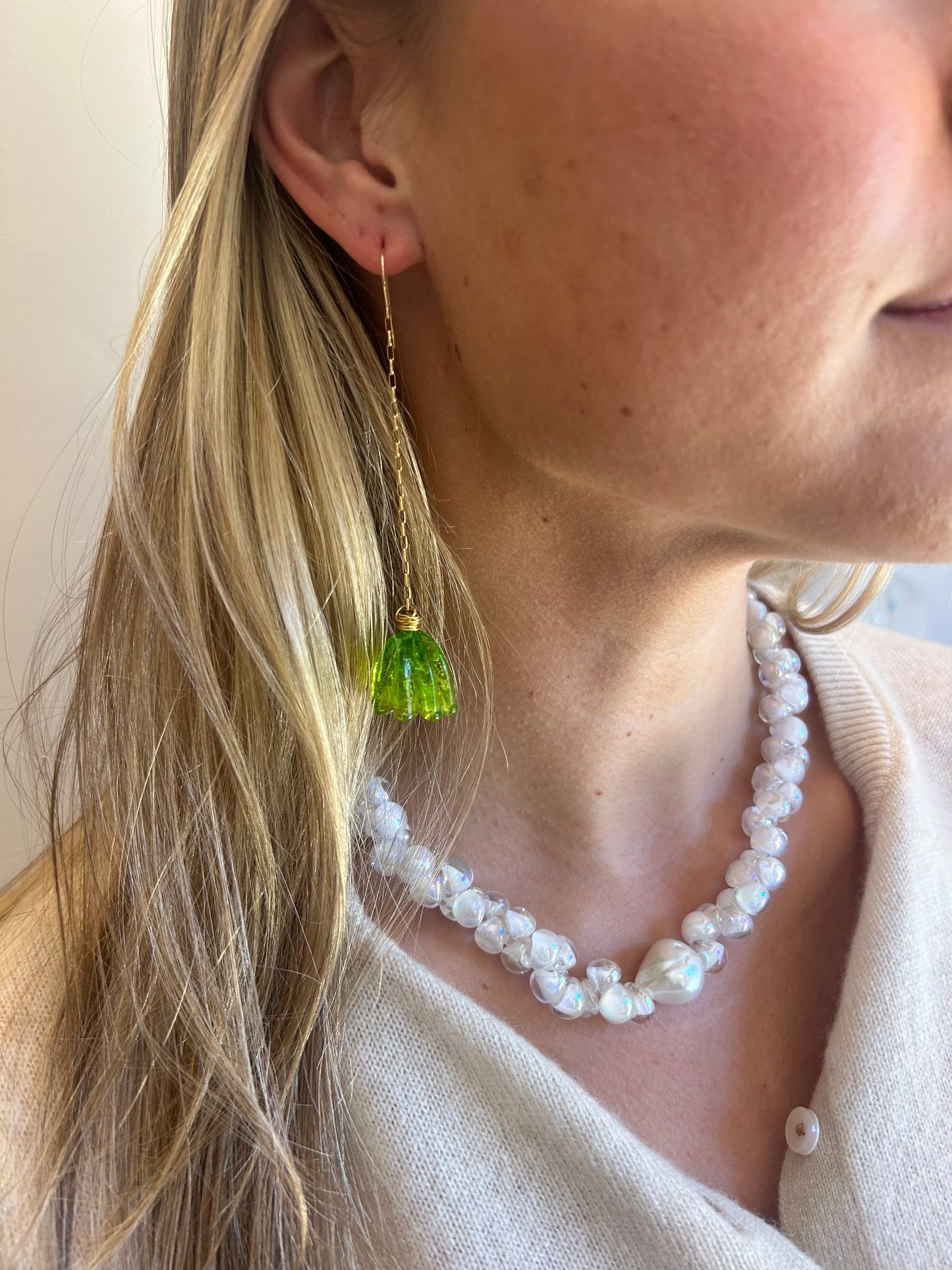 Glass Tulip Drops - Lime