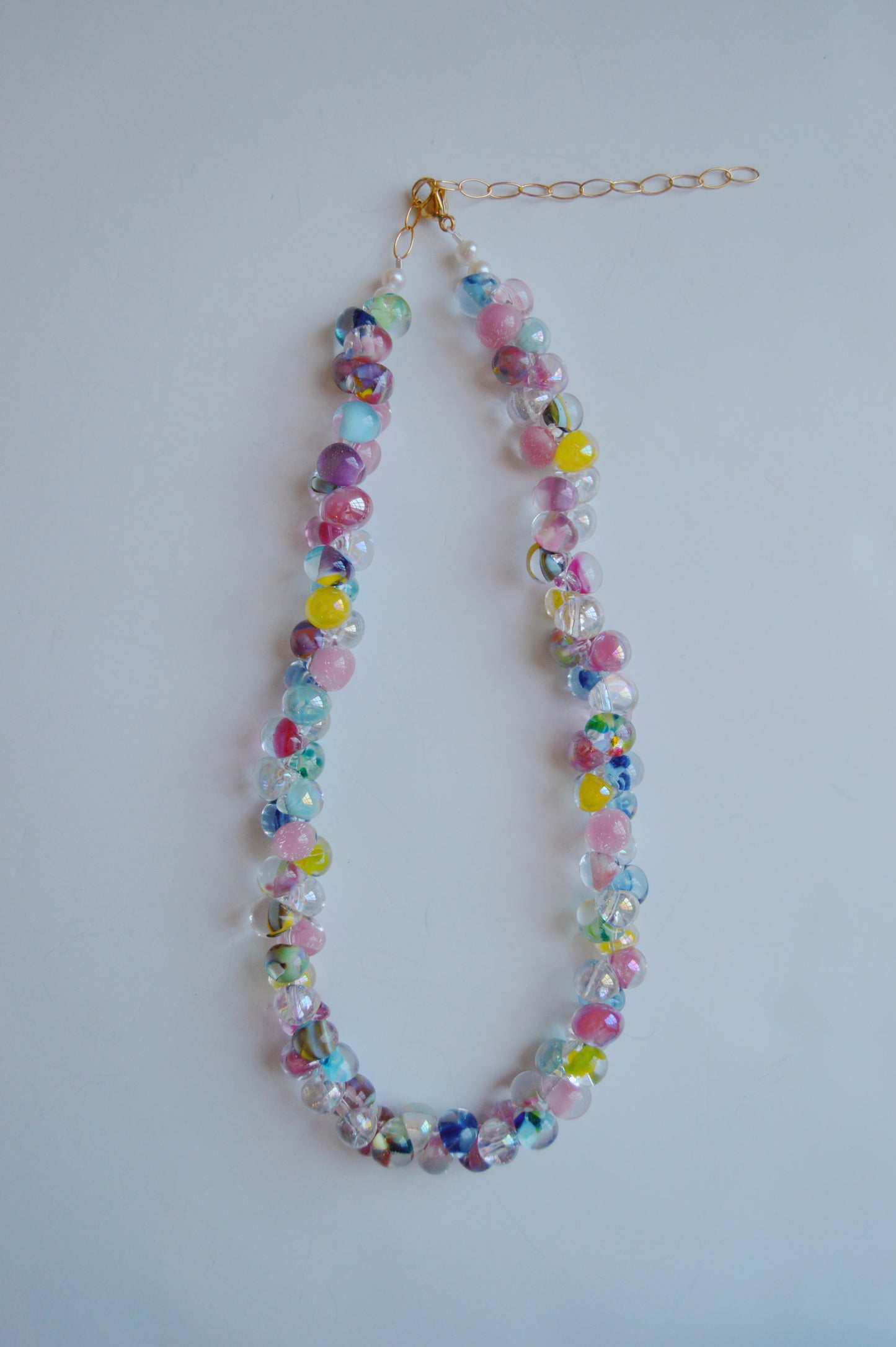 Rainbow Bubble Glass Necklace- Balloons