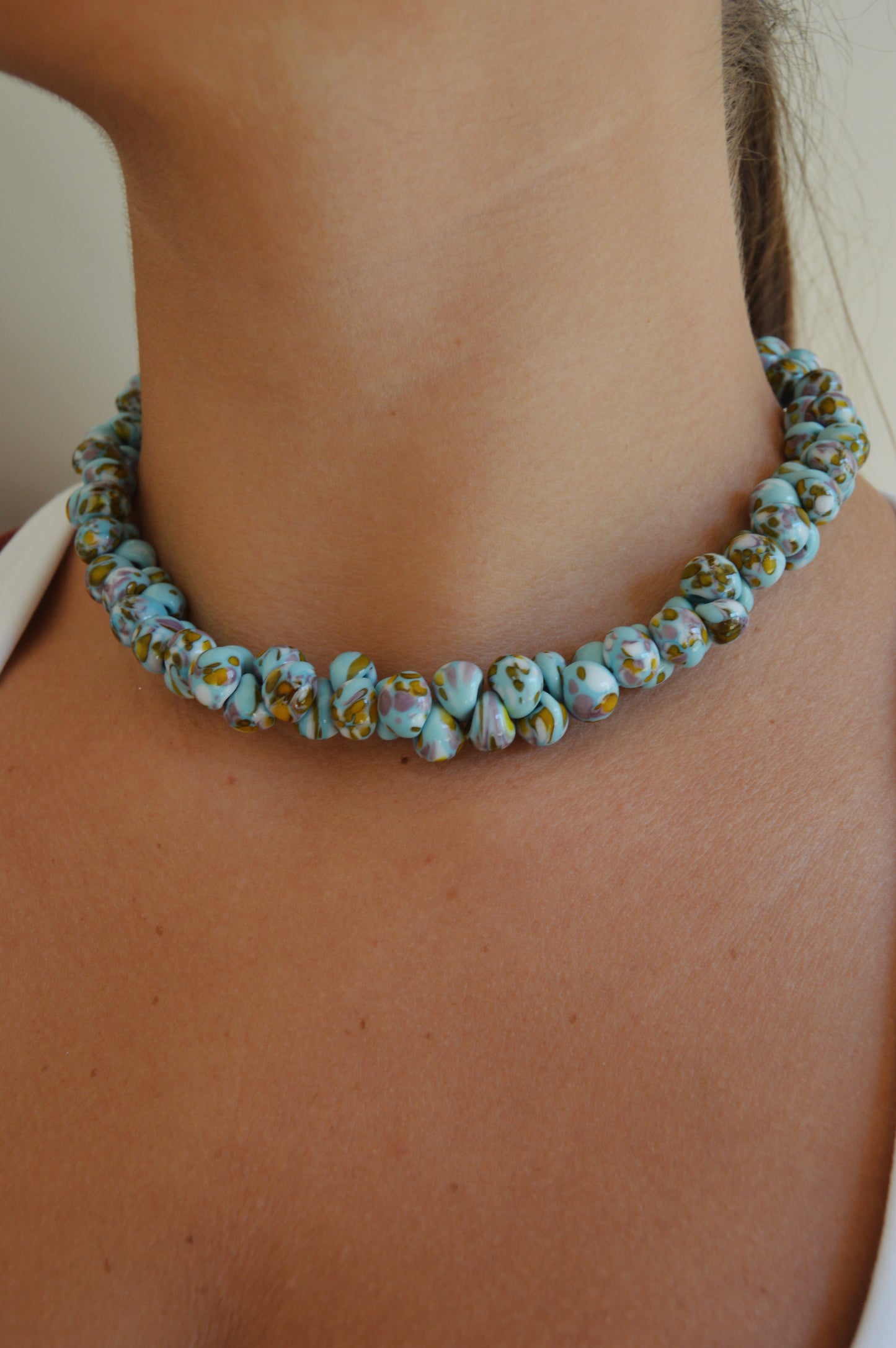 Bubble Glass Necklace- Dunes