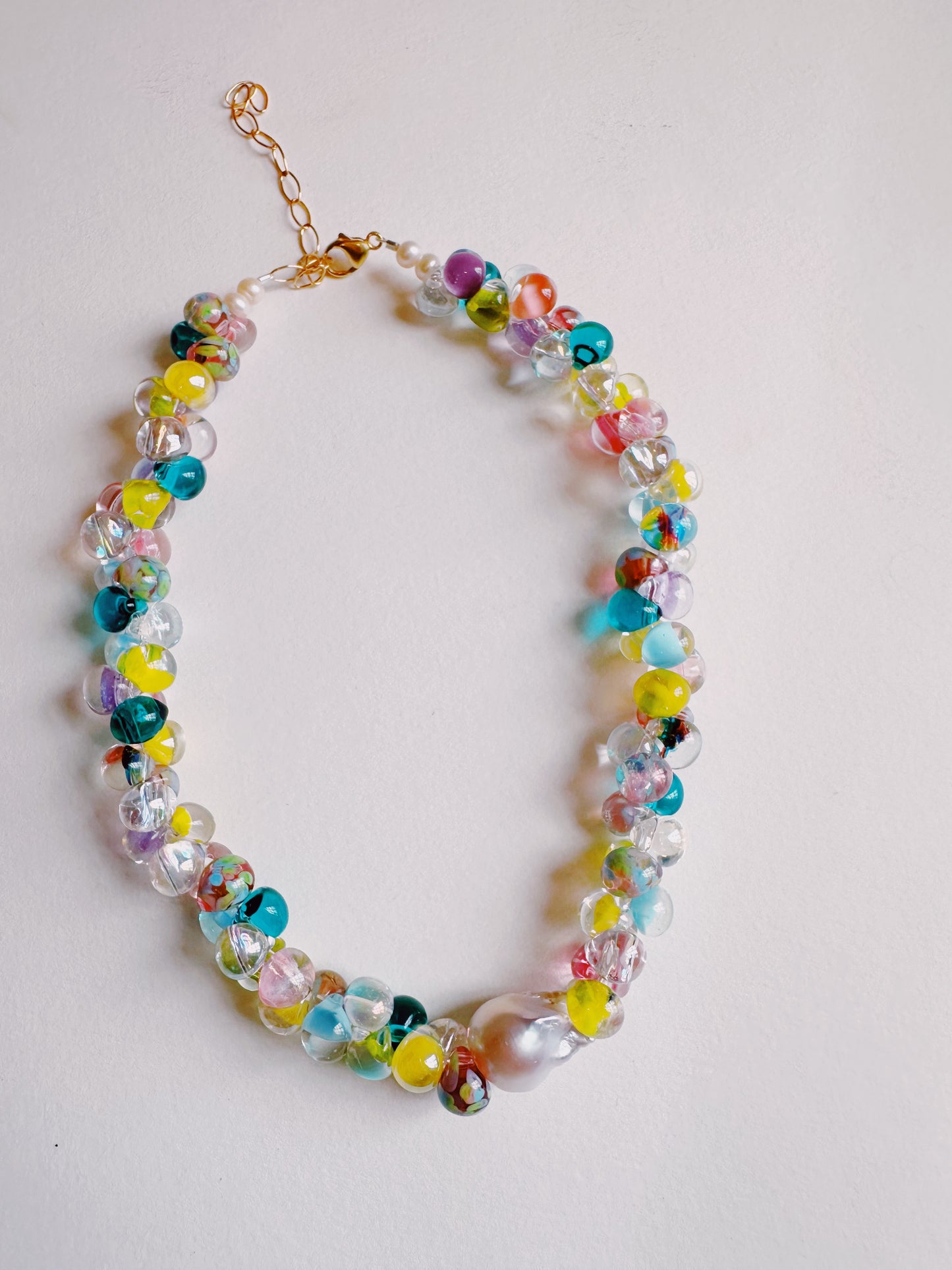 Rainbow Bubble Glass Necklace