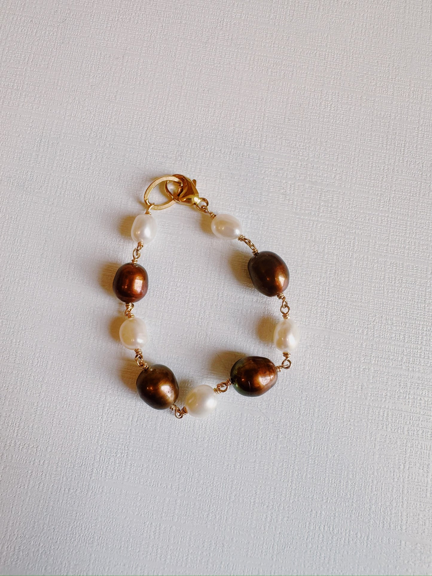 White and Chocolate Pearl Bracelet