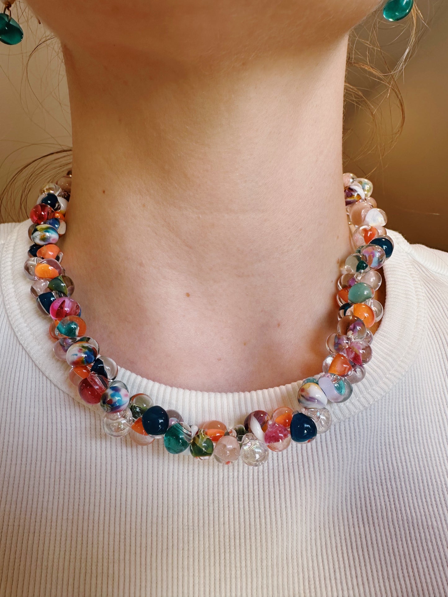Bubble Glass Necklace - Rainbow