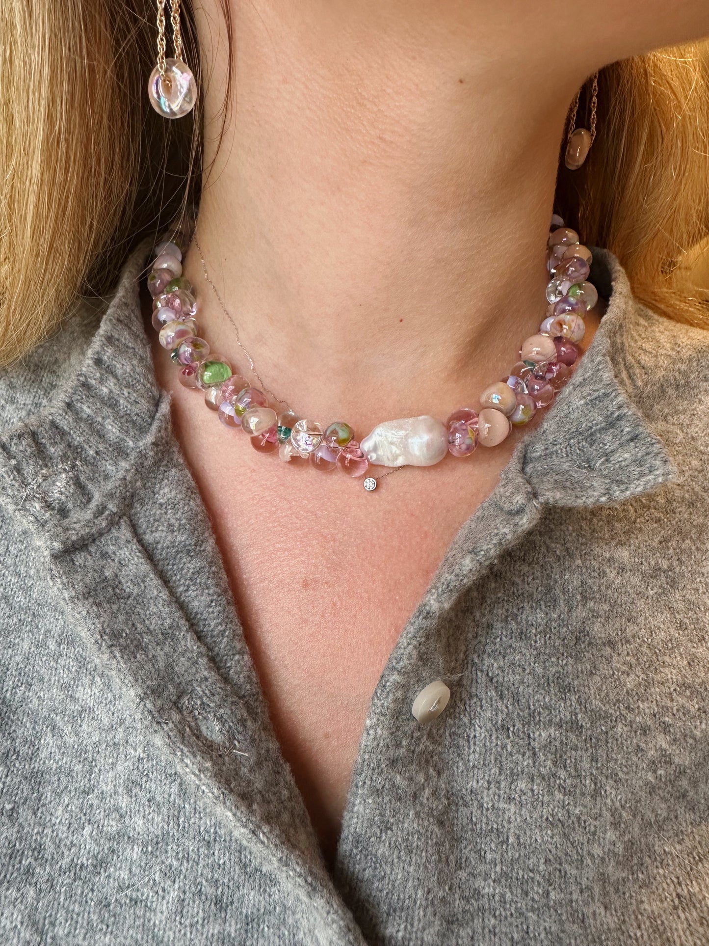 Bubble Glass Necklace - Rainbow