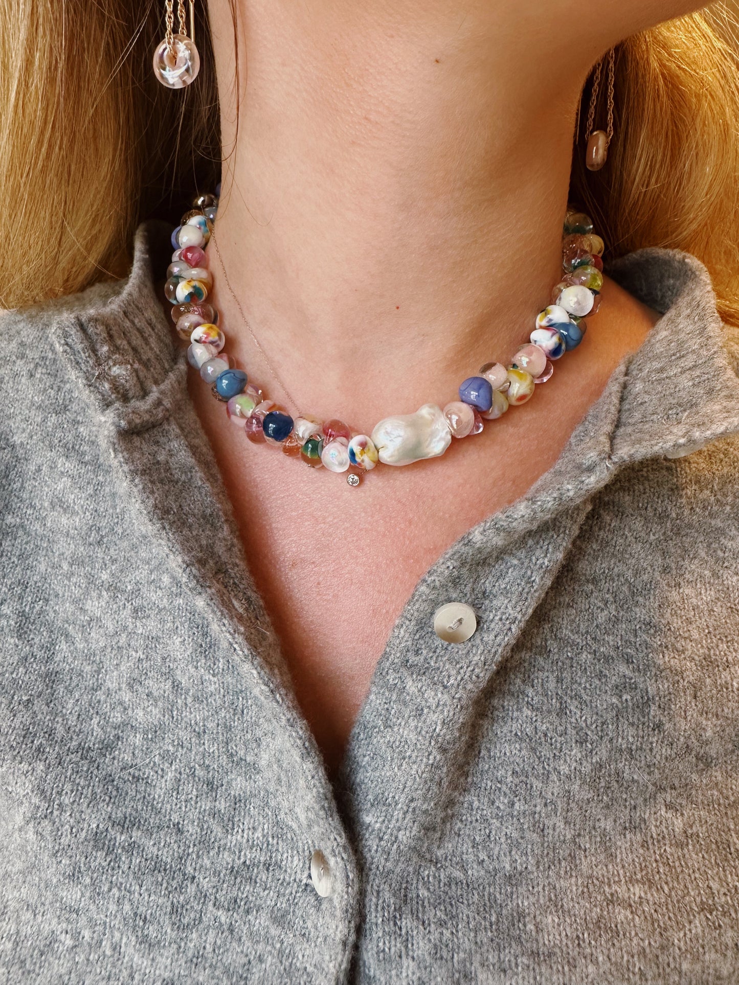 Bubble Glass Necklace - Rainbow
