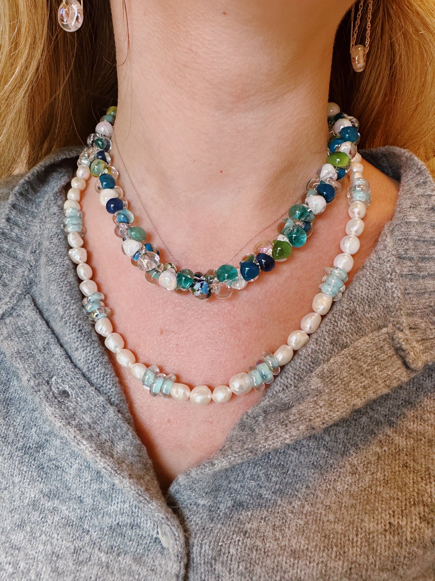 Bubble Glass Necklace - Rainbow