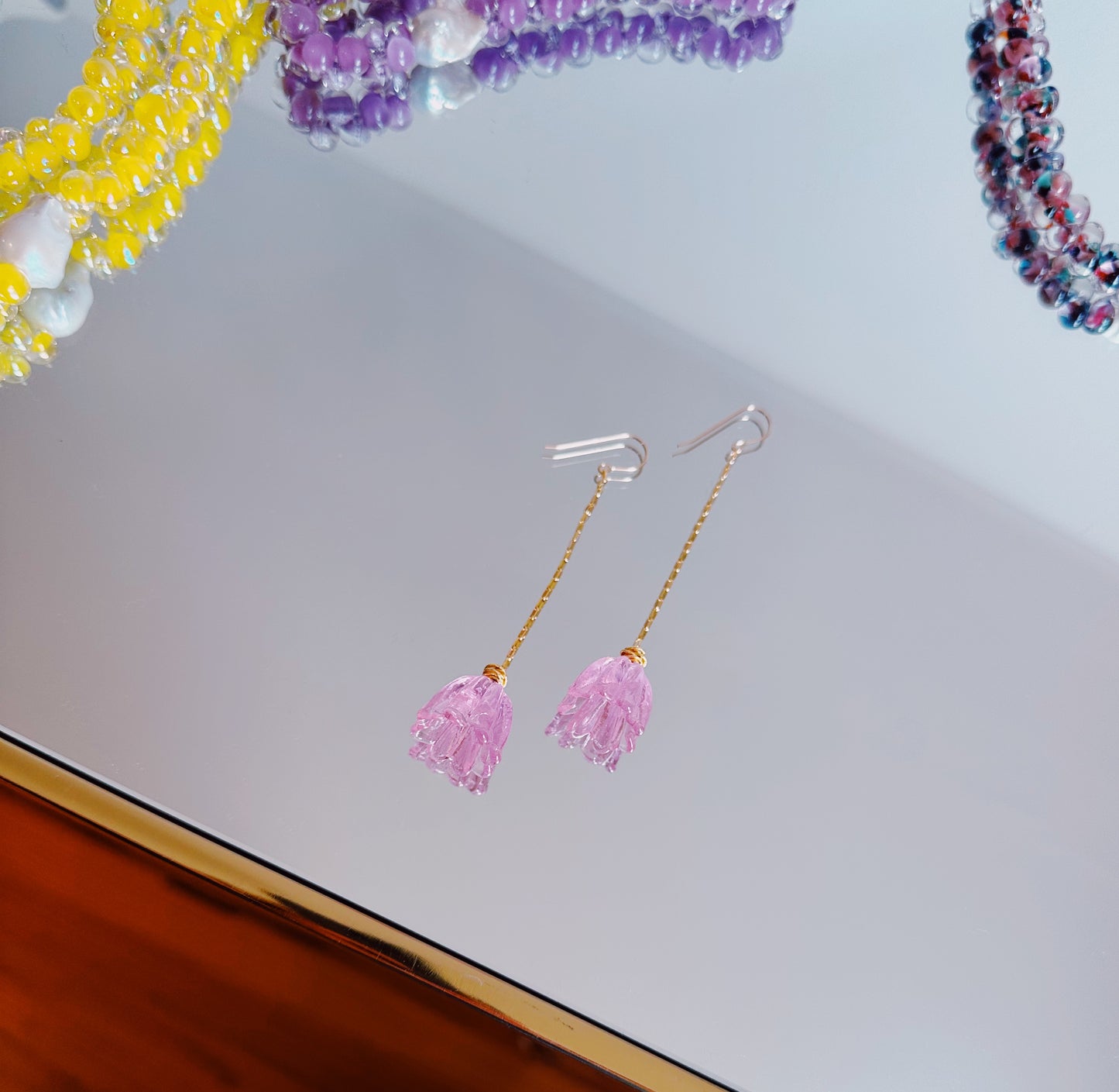 Glass Tulip Drops - Ballerina Pink
