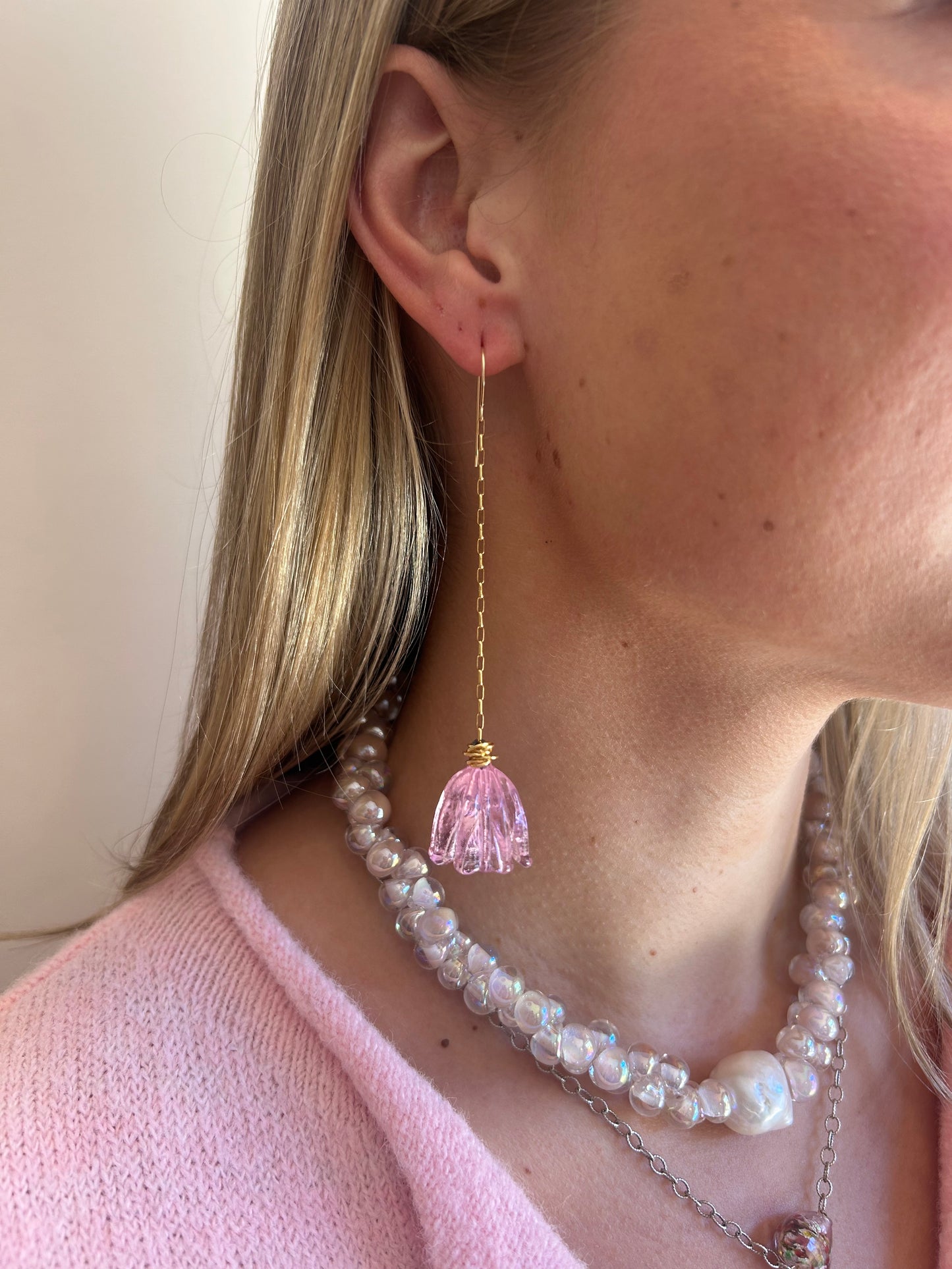 Glass Tulip Drops - Ballerina Pink