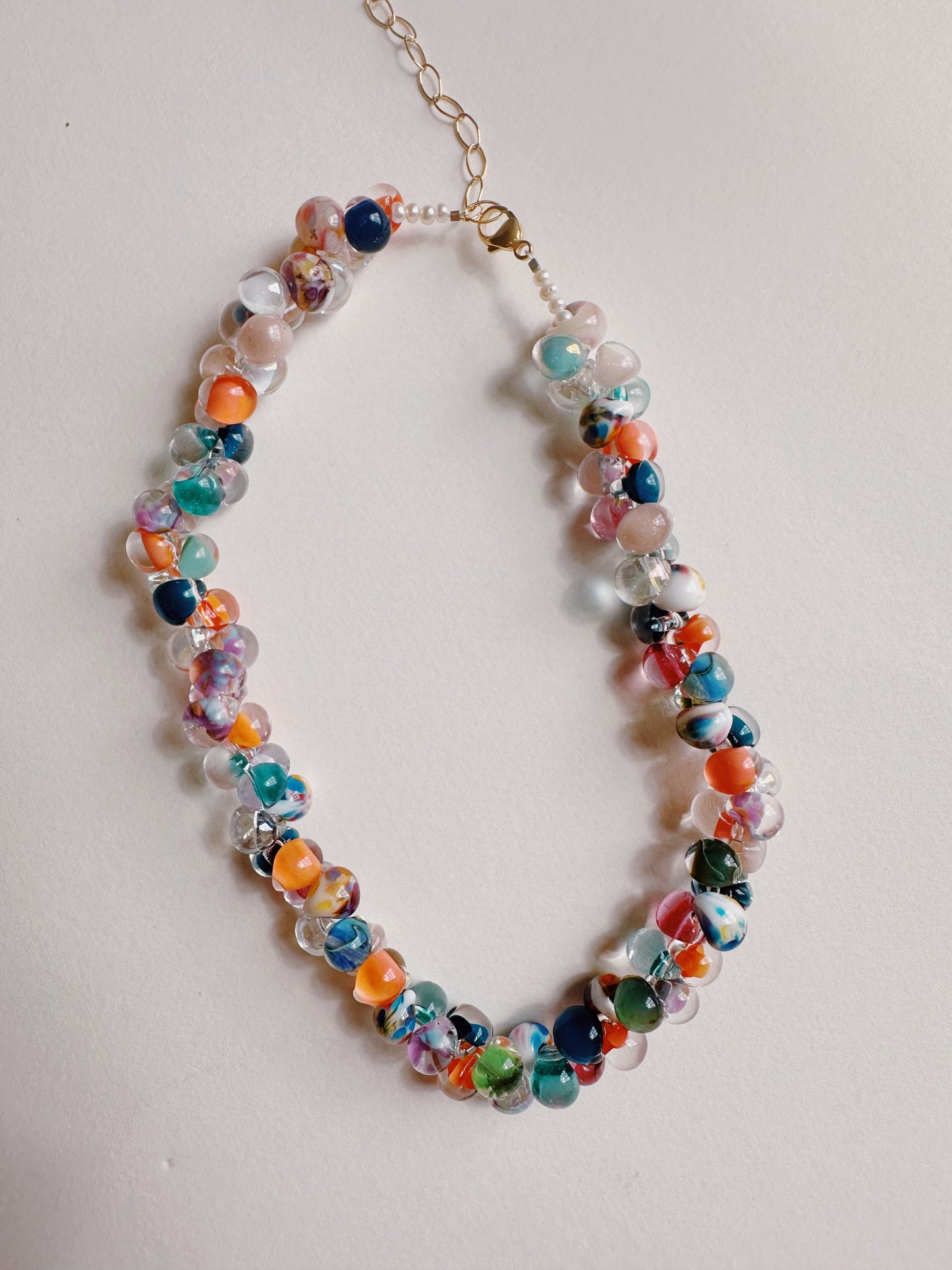 Bubble Glass Necklace - Rainbow