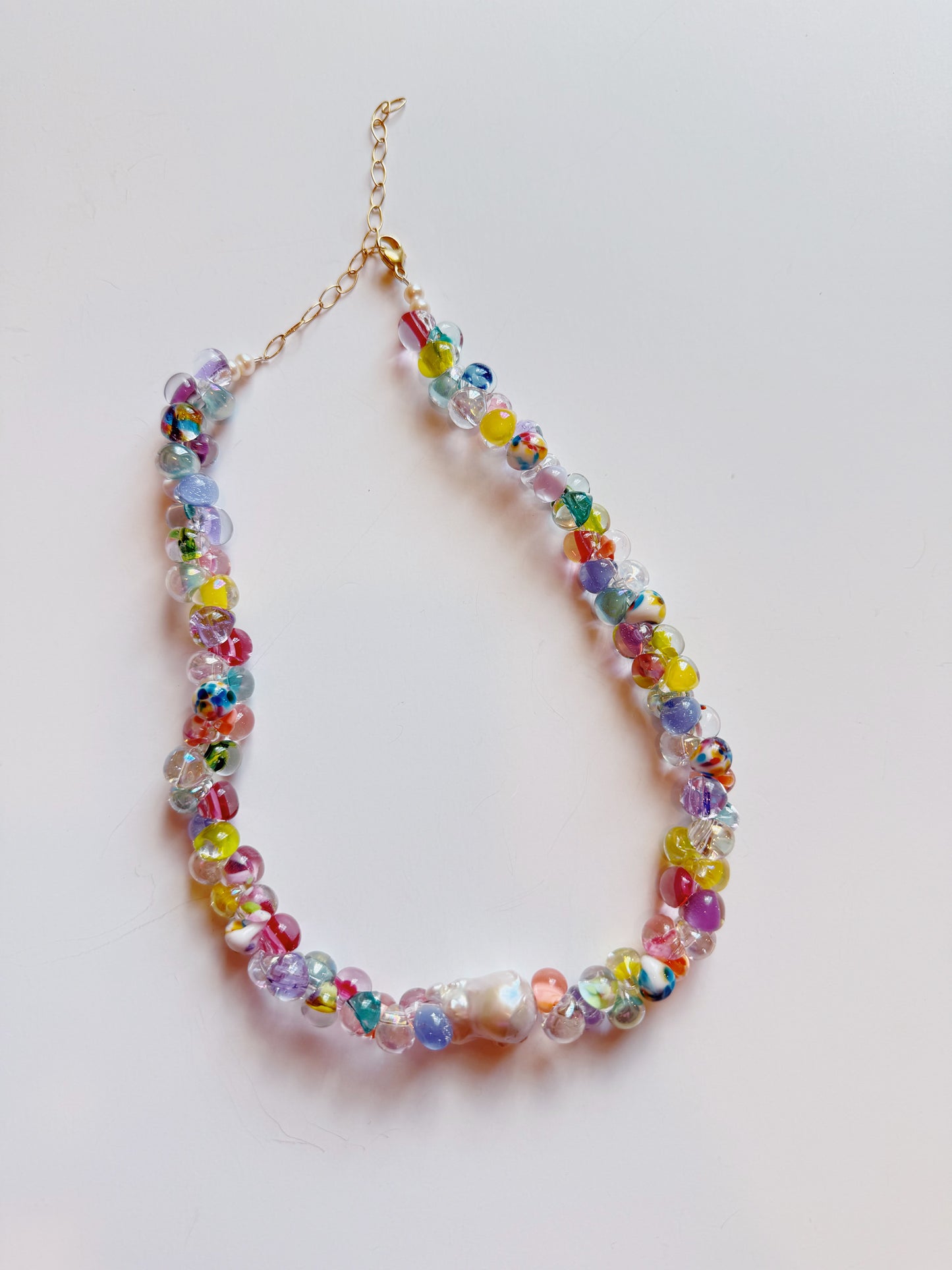 Rainbow Bubble Glass Necklace