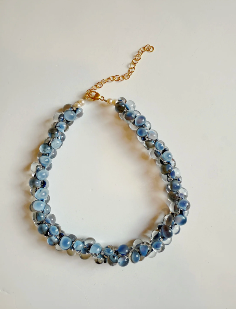 Bubble Glass Necklace- Corduroy