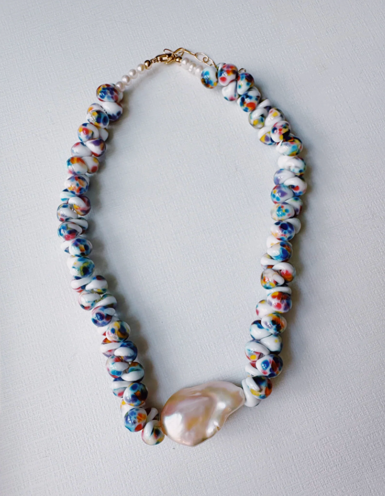 Bubble Glass Necklace- Tie Dye