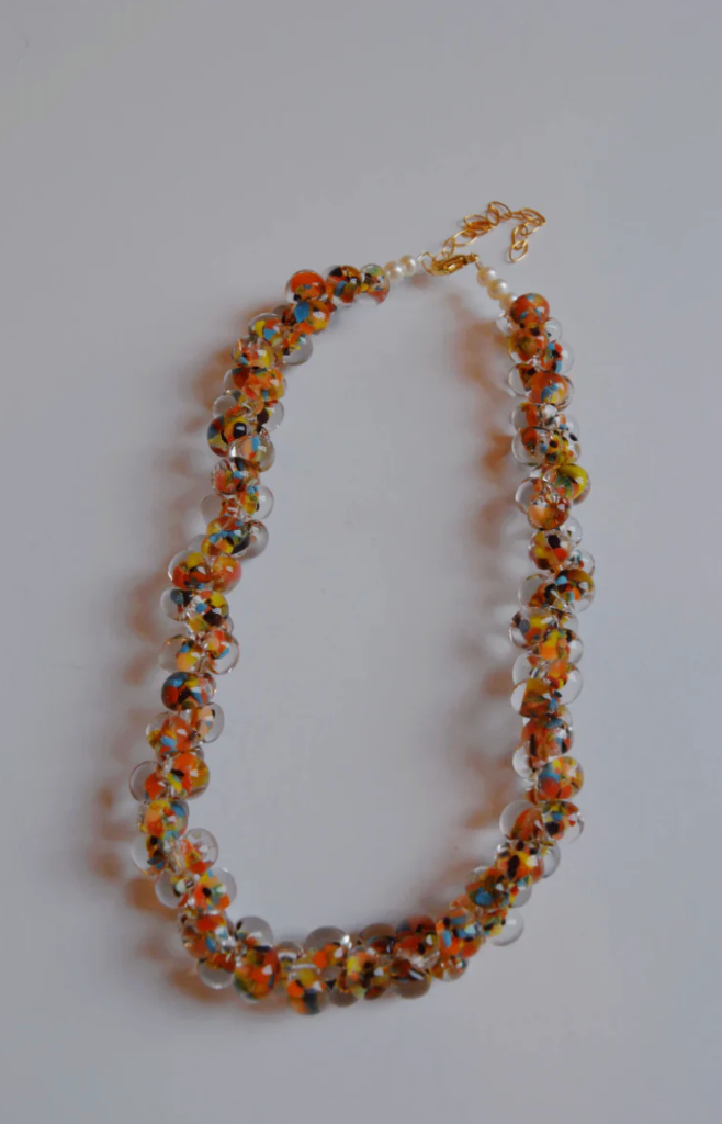 Bubble Glass Necklace- Coral Reef