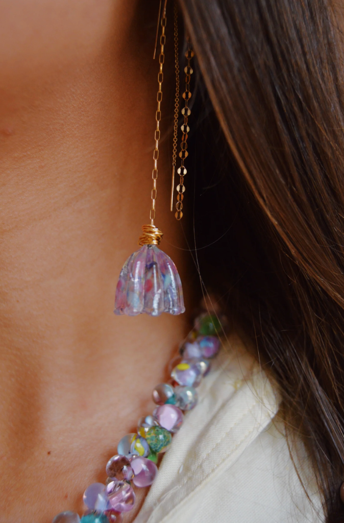 Glass Tulip Earrings