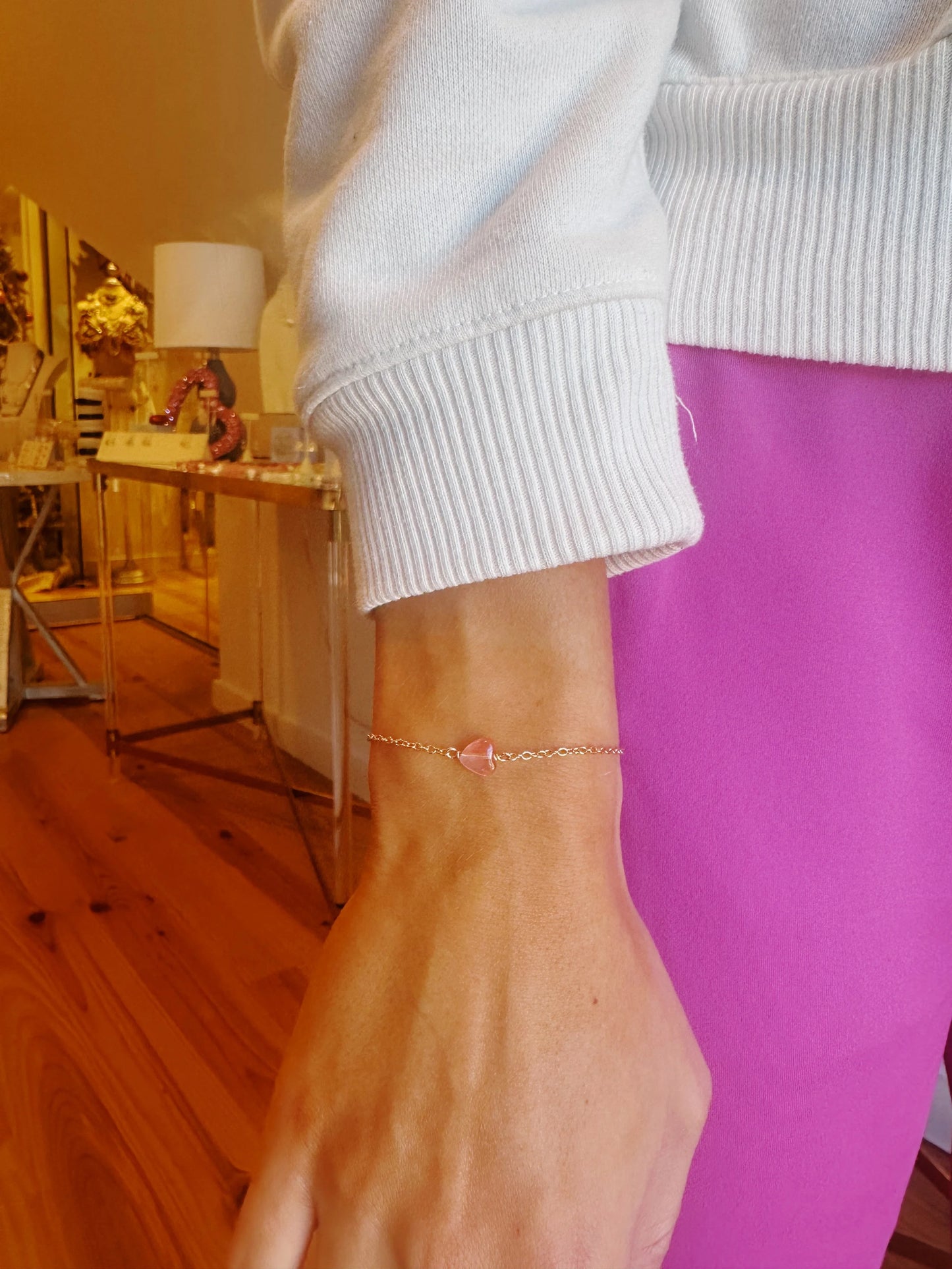 Gemstone heart bracelet