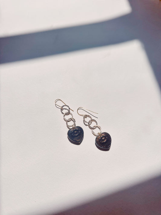 Silver Heart Dangles