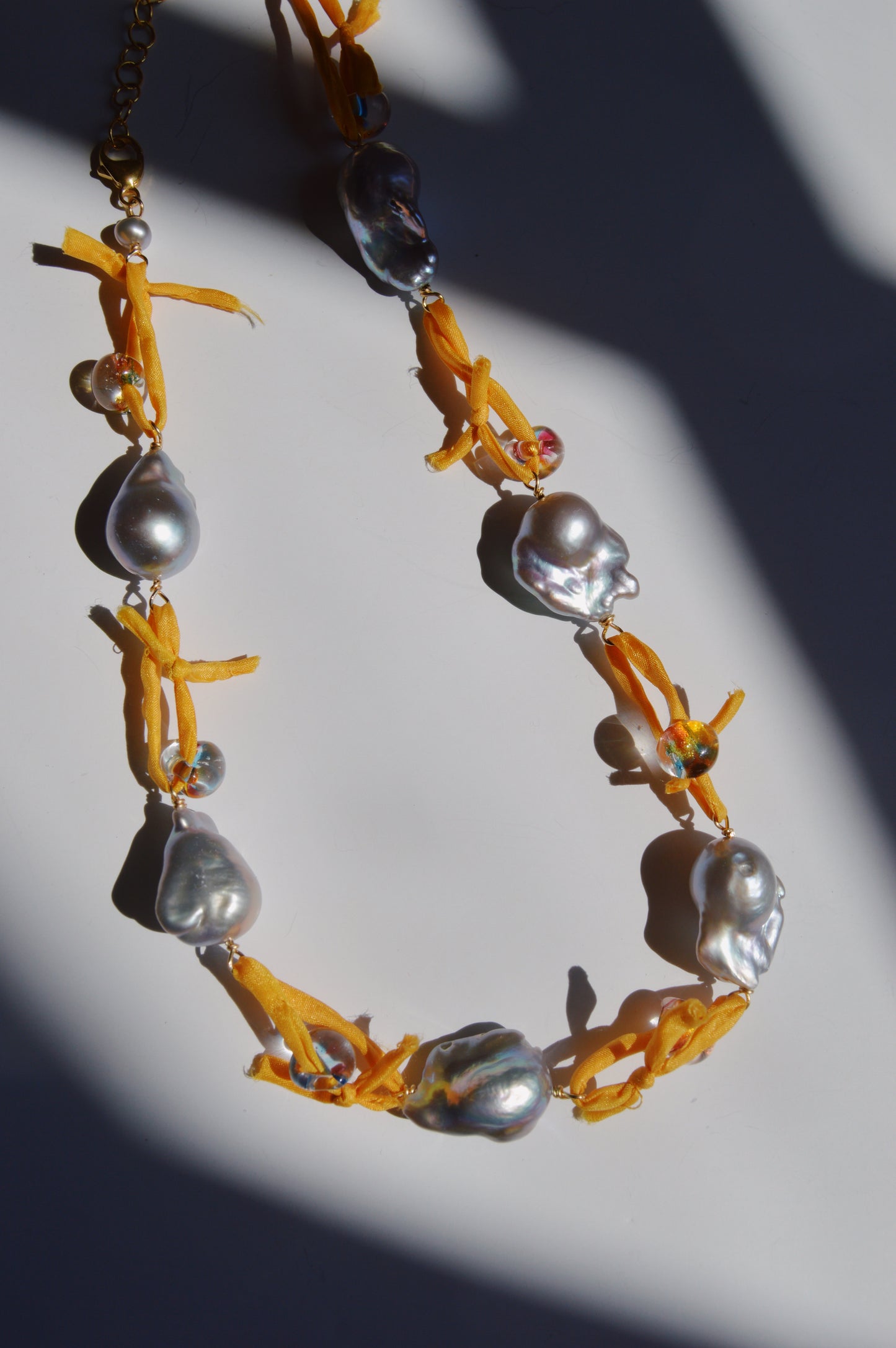 Orange Silk and Pearl Layer