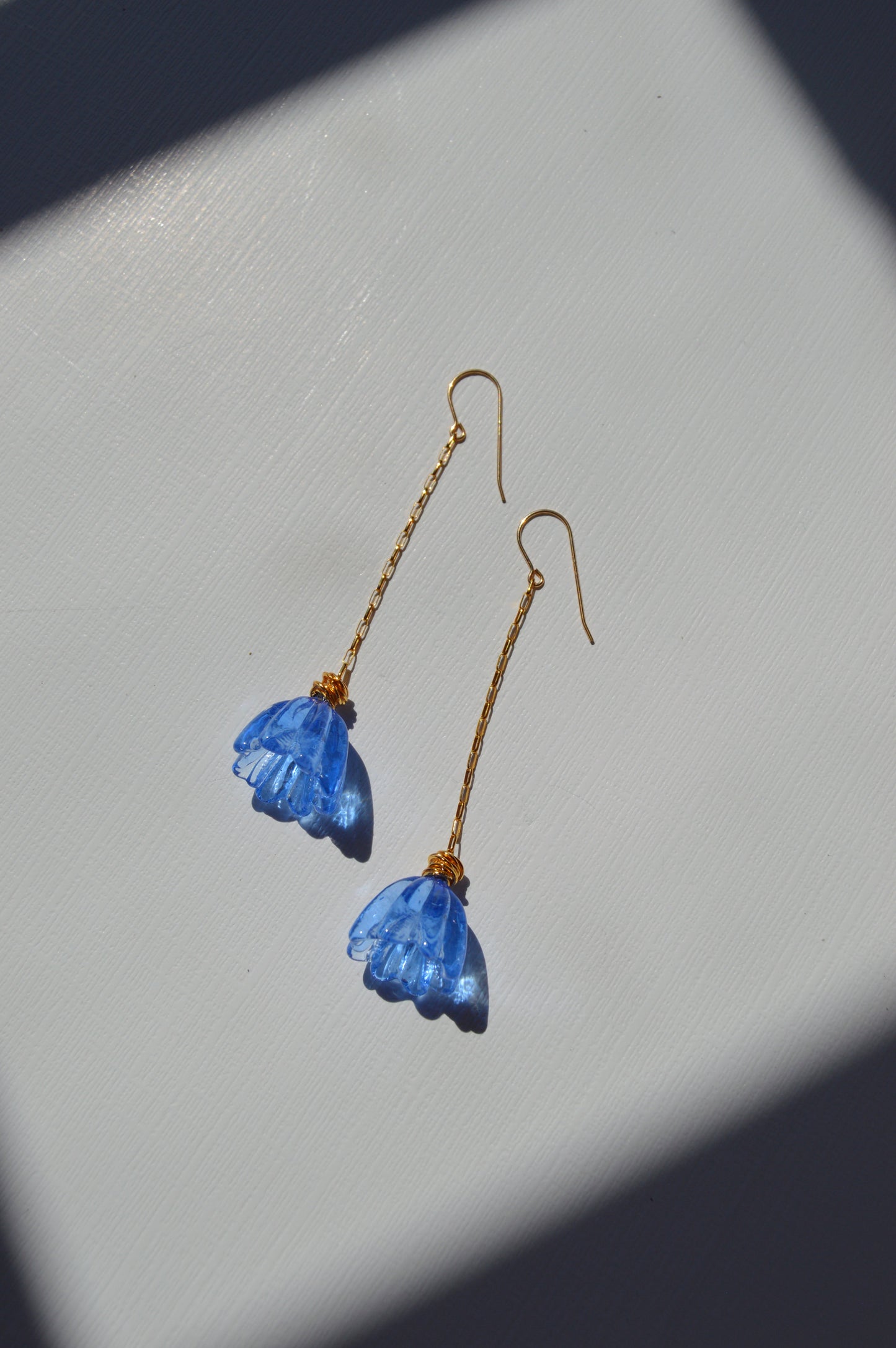 Super Sale Glass Tulip Earrings- Blues