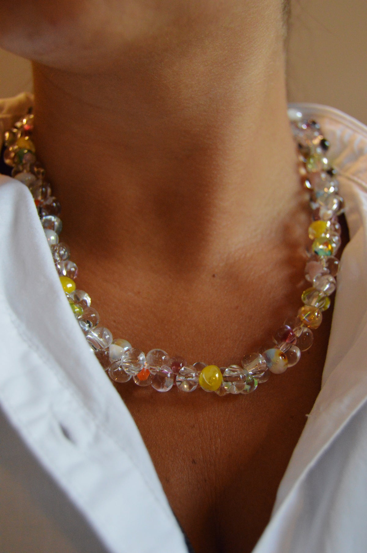Rainbow Bubble Glass Necklace- Colorpop