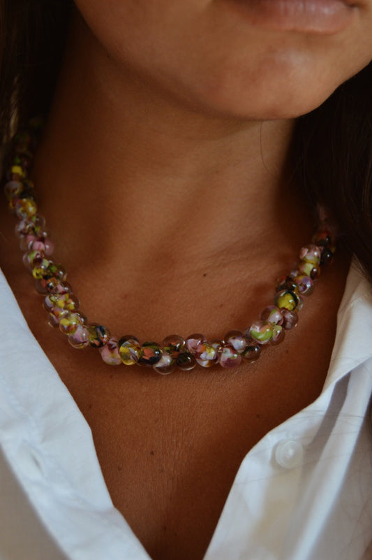 Bubble Glass Necklace- Fig