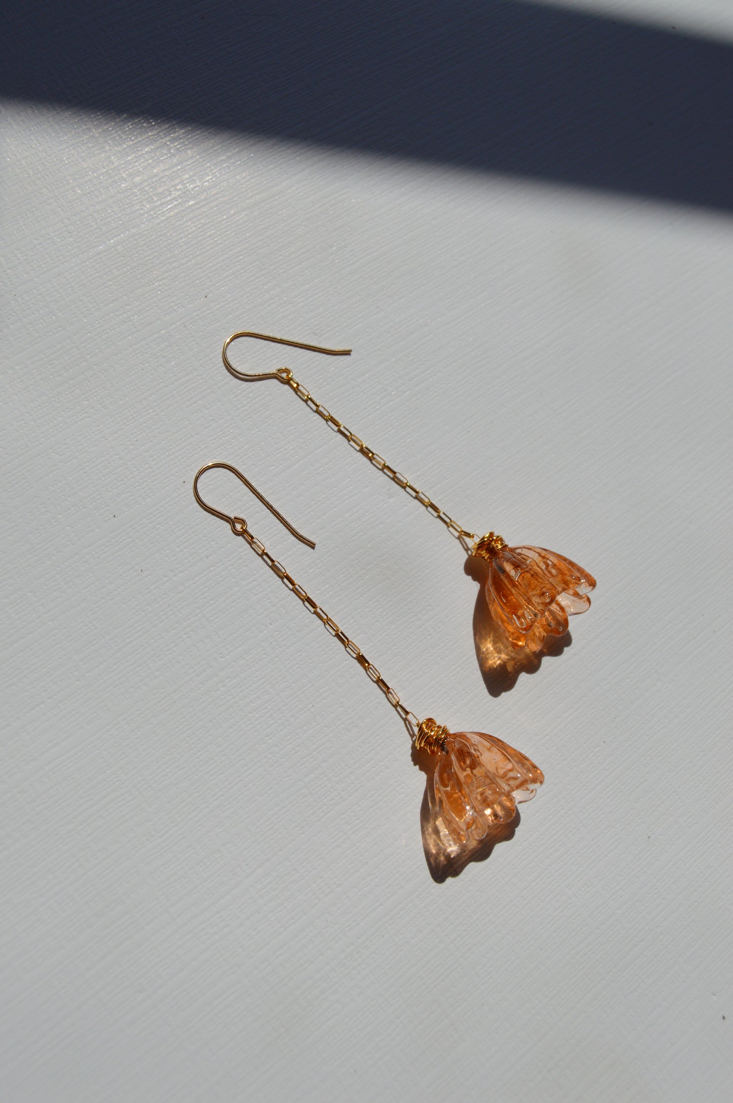 Super Sale Glass Tulip Earrings- Orange & Peach