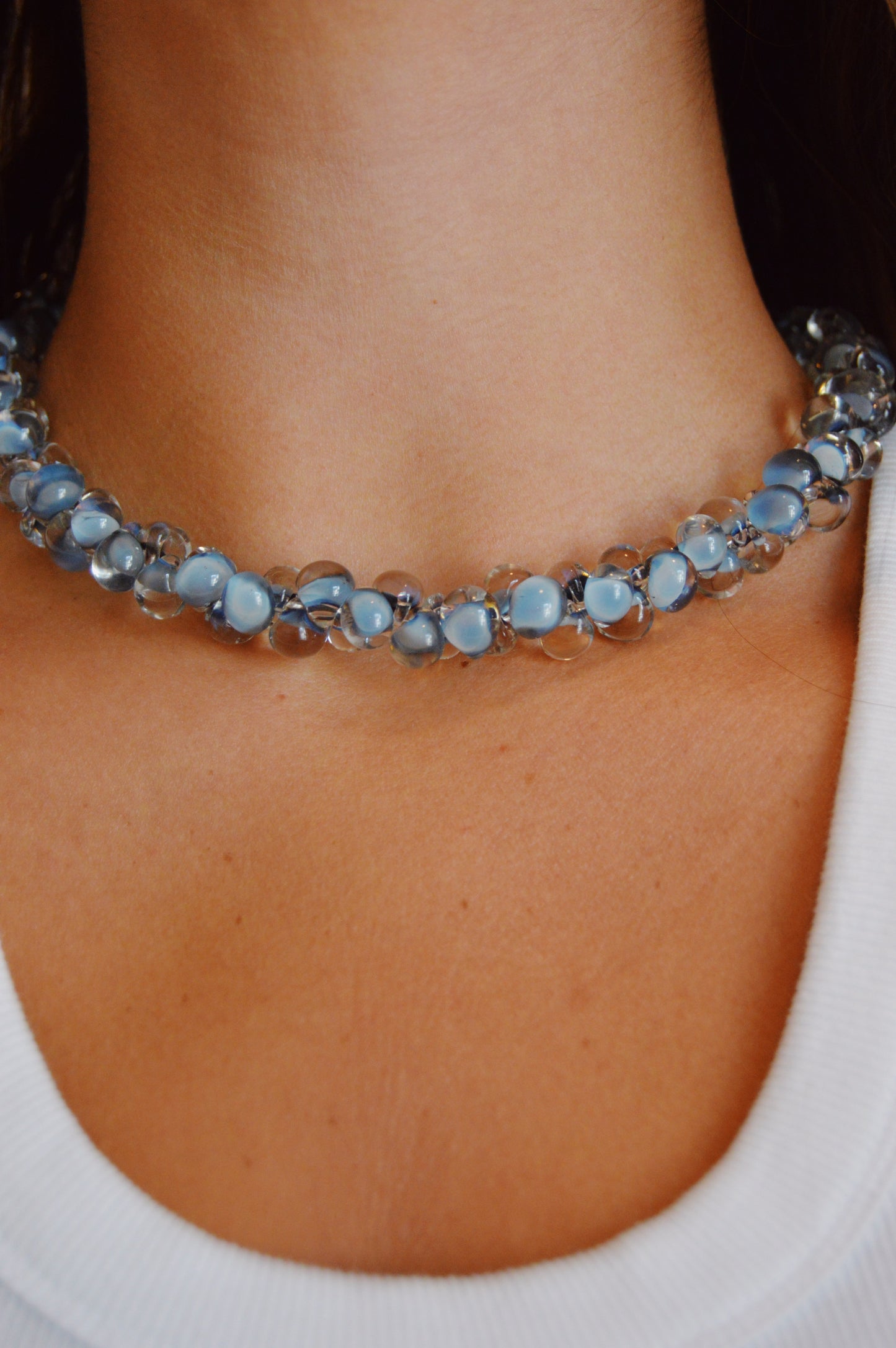 Bubble Glass Necklace- Corduroy