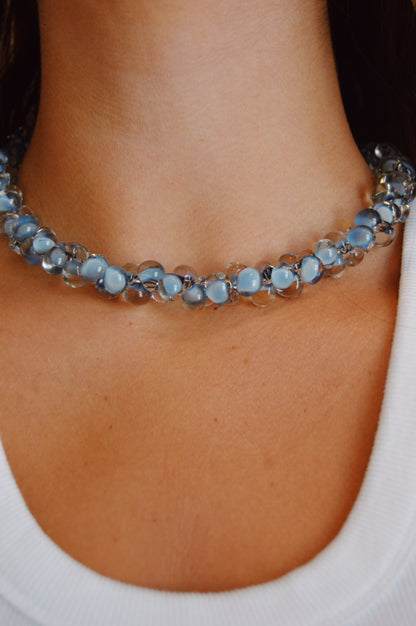 Bubble Glass Necklace- Corduroy