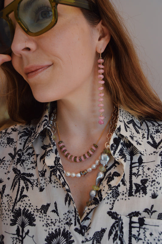 Long Donut Drops - Pink Sparkle