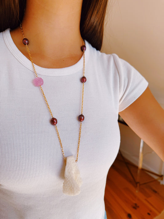 coral and shell necklace