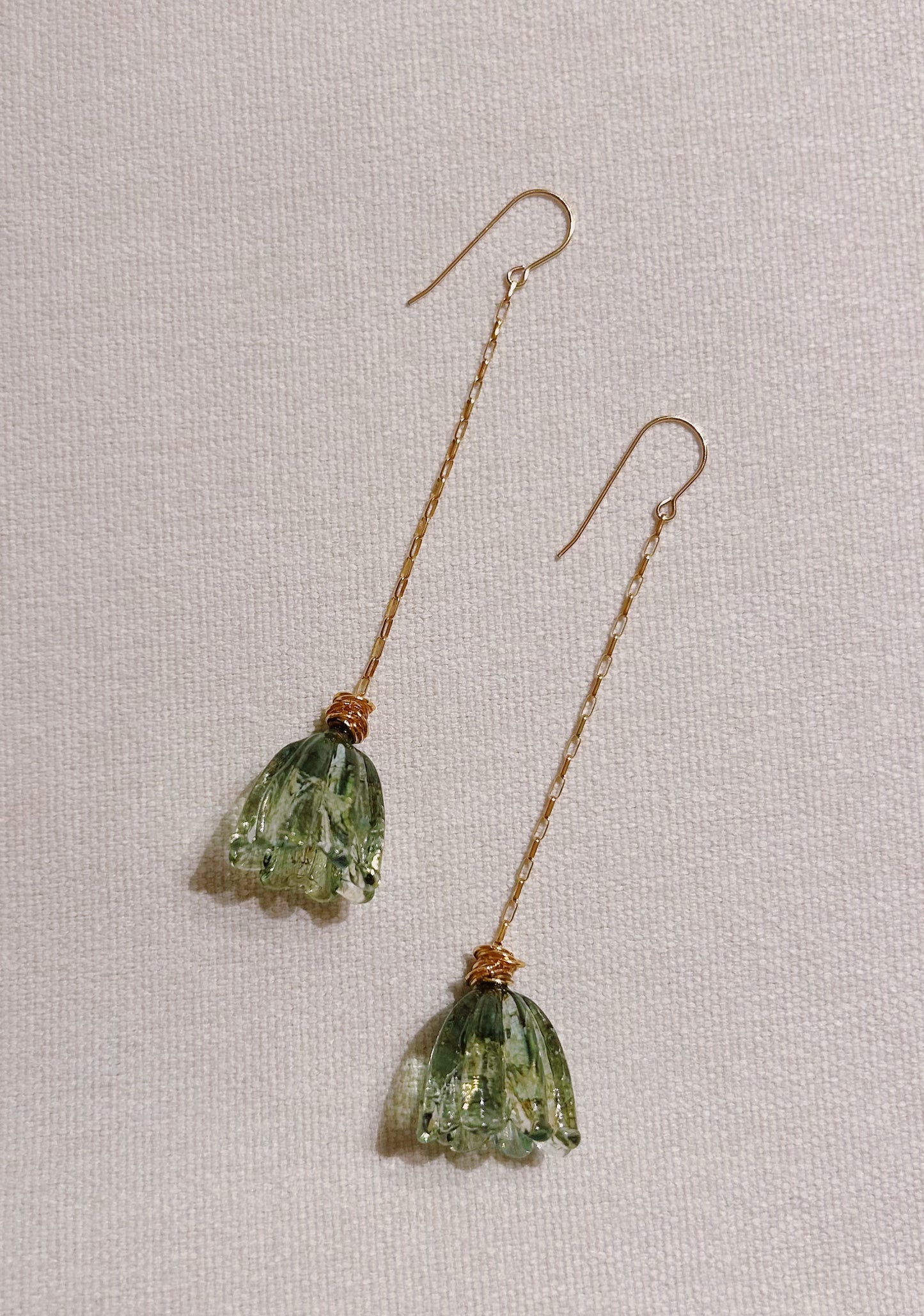 Glass Tulip Drops - Jade