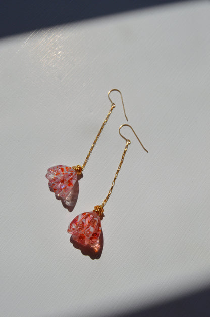 Super Sale Glass Tulip Earrings- Pinks