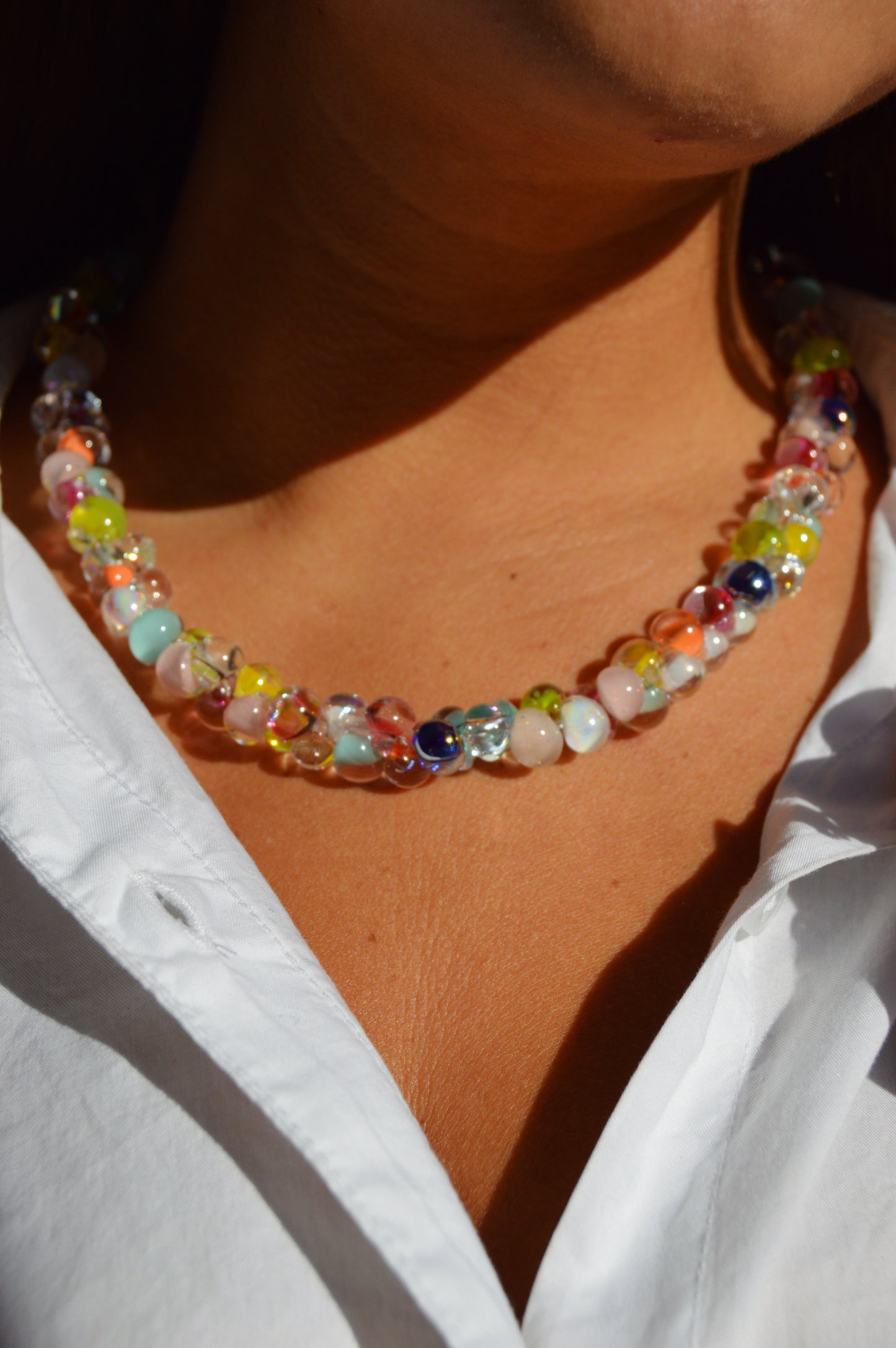 Rainbow Bubble Glass Necklace- Wink